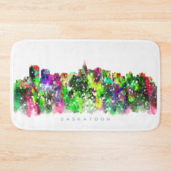 Item preview, Saskatoon, Canada Skyline Watercolor Painting designed and sold by InkistPrints.