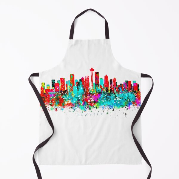 Item preview, Seattle, Washington Skyline Watercolor Painting designed and sold by InkistPrints.