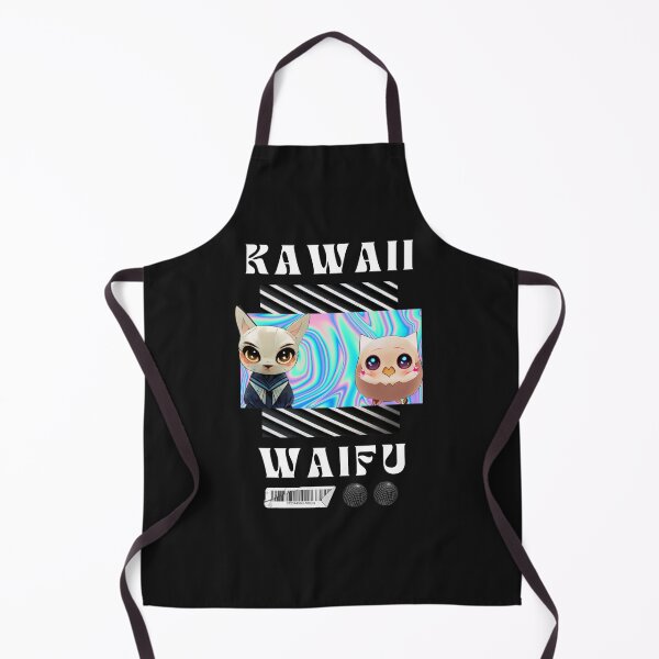 Item preview, Kawaii Waifu Cat and Owl Design designed and sold by werewolftogo.
