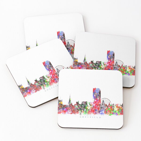 Item preview, Sheffield, England Skyline Watercolor Painting designed and sold by InkistPrints.