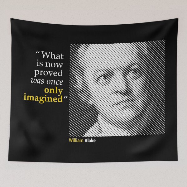 Item preview, William Blake's Portrait with a Creativity Quote (inverse) designed and sold by emotica.
