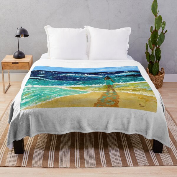 Item preview, "Girl on Beach" original nature seascape painting designed and sold by Michael Arnold.