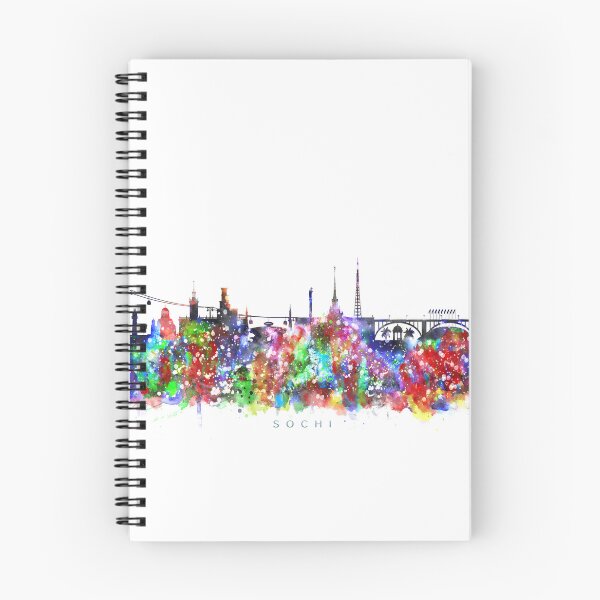 Item preview, Sochi, Russia Skyline Watercolor Painting designed and sold by InkistPrints.