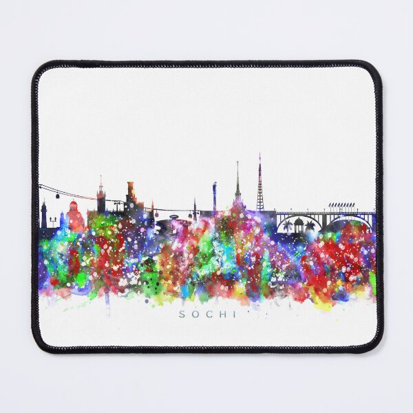 Item preview, Sochi, Russia Skyline Watercolor Painting designed and sold by InkistPrints.