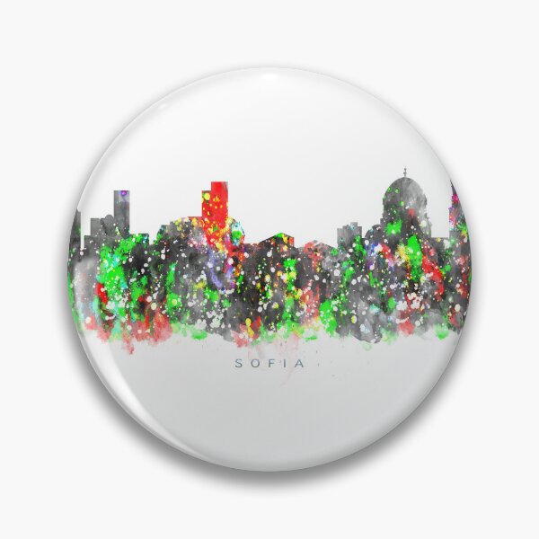 Item preview, Sofia, Bulgaria Skyline Watercolor Painting designed and sold by InkistPrints.