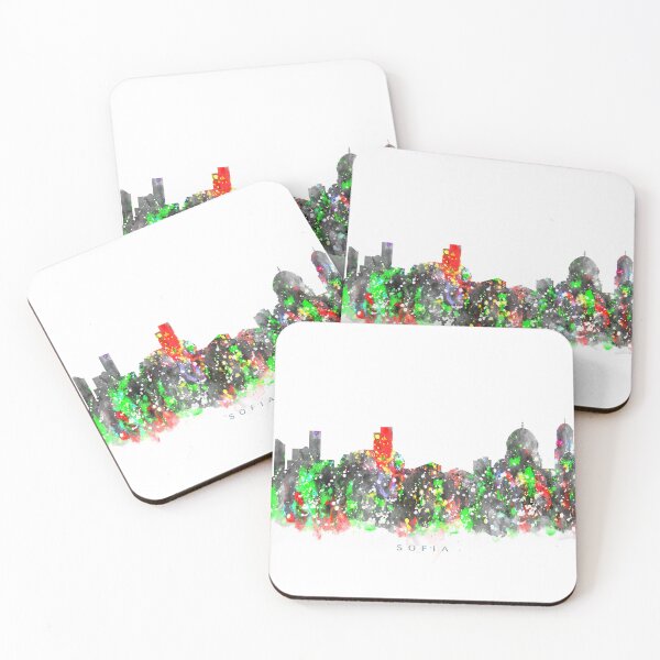 Item preview, Sofia, Bulgaria Skyline Watercolor Painting designed and sold by InkistPrints.
