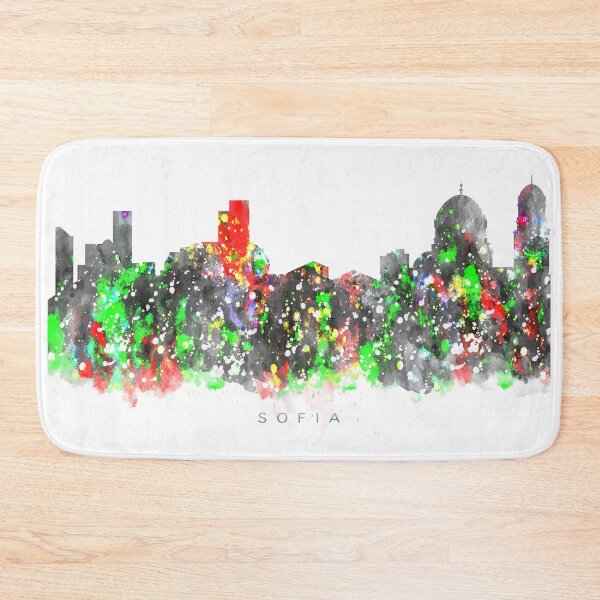Item preview, Sofia, Bulgaria Skyline Watercolor Painting designed and sold by InkistPrints.