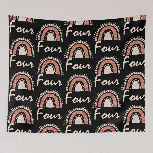 Item preview, Four Year Old Fourth Birthday Cute Fun Doodle Boho Rainbow designed and sold by LadySaltwater.