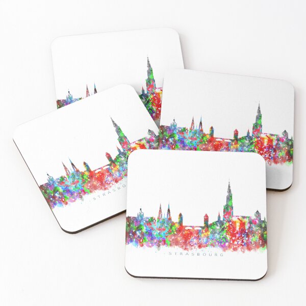 Artikelvorschau, Strasbourg, France Skyline Watercolor Painting entworfen und verkauft von InkistPrints.