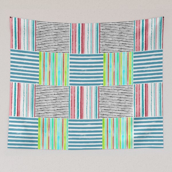 Item preview, Cute boho style stripes patchwork designed and sold by reka88.