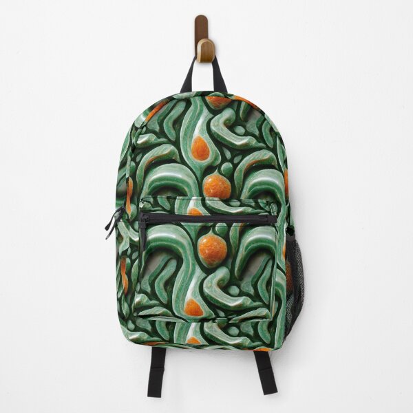 Item preview, Green and orange marble pattern, Intricate marbling pattern designed and sold by TreasuryOE.