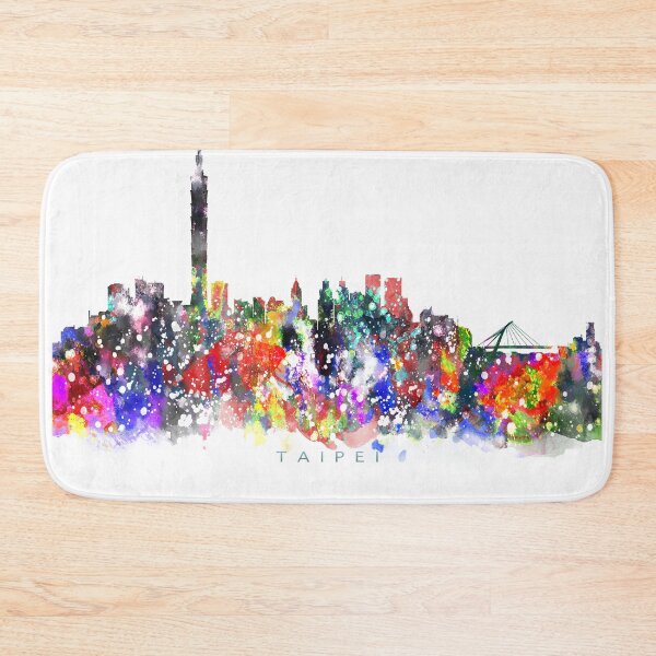 Item preview, Taipei, Taiwan Skyline Watercolor Painting designed and sold by InkistPrints.