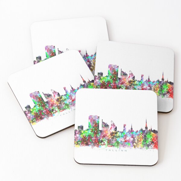 Artikelvorschau, Tallinn, Estonia Skyline Watercolor Painting entworfen und verkauft von InkistPrints.