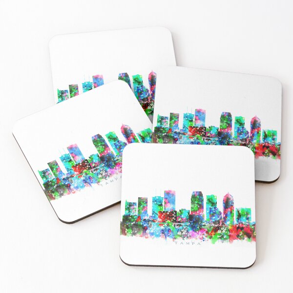Item preview, Tampa, Florida Skyline Watercolor Painting designed and sold by InkistPrints.
