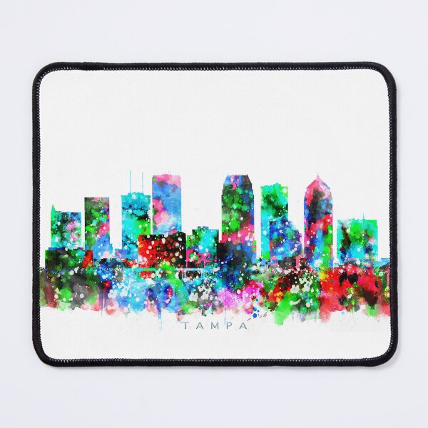 Artikelvorschau, Tampa, Florida Skyline Watercolor Painting entworfen und verkauft von InkistPrints.