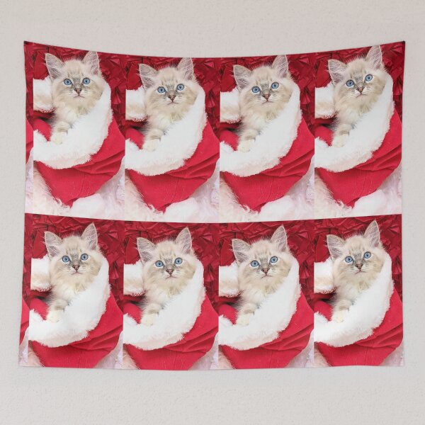 Item preview, Lynx ragdoll santa stocking Christmas kitten  designed and sold by Fluffycat2020.