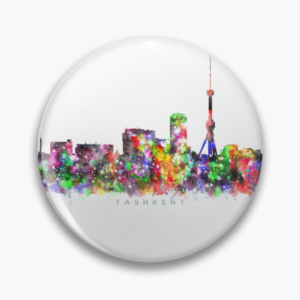 Item preview, Tashkent, Uzbekistan Skyline Watercolor Painting designed and sold by InkistPrints.