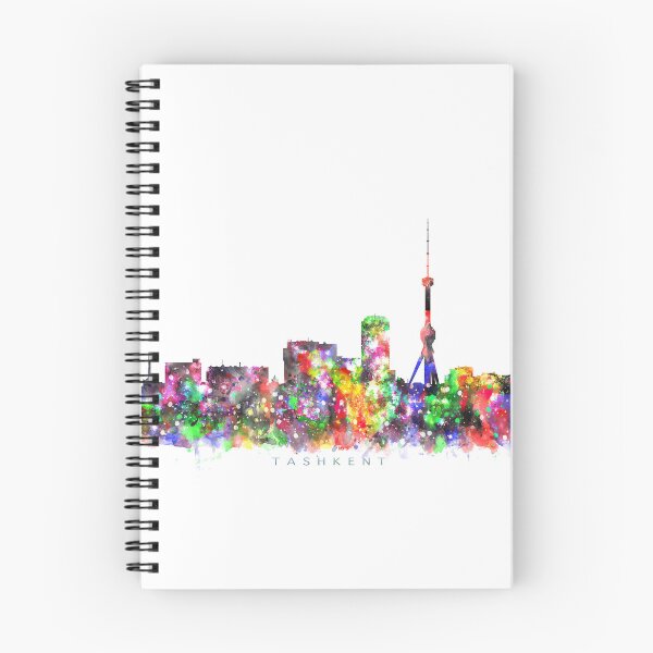 Item preview, Tashkent, Uzbekistan Skyline Watercolor Painting designed and sold by InkistPrints.