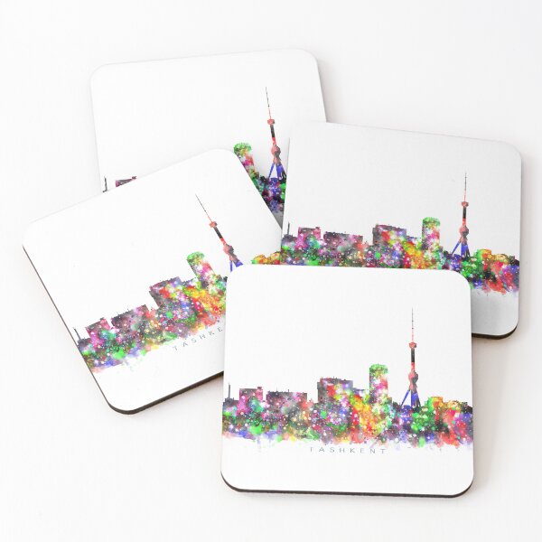 Item preview, Tashkent, Uzbekistan Skyline Watercolor Painting designed and sold by InkistPrints.