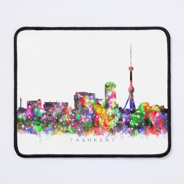 Item preview, Tashkent, Uzbekistan Skyline Watercolor Painting designed and sold by InkistPrints.
