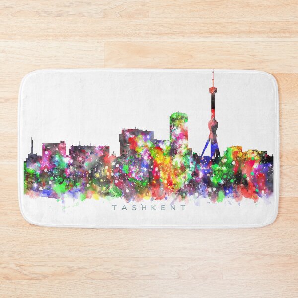Item preview, Tashkent, Uzbekistan Skyline Watercolor Painting designed and sold by InkistPrints.