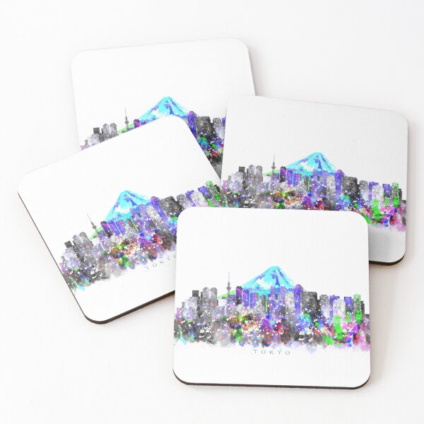 Artikelvorschau, Tokyo, Japan Skyline Watercolor Painting entworfen und verkauft von InkistPrints.