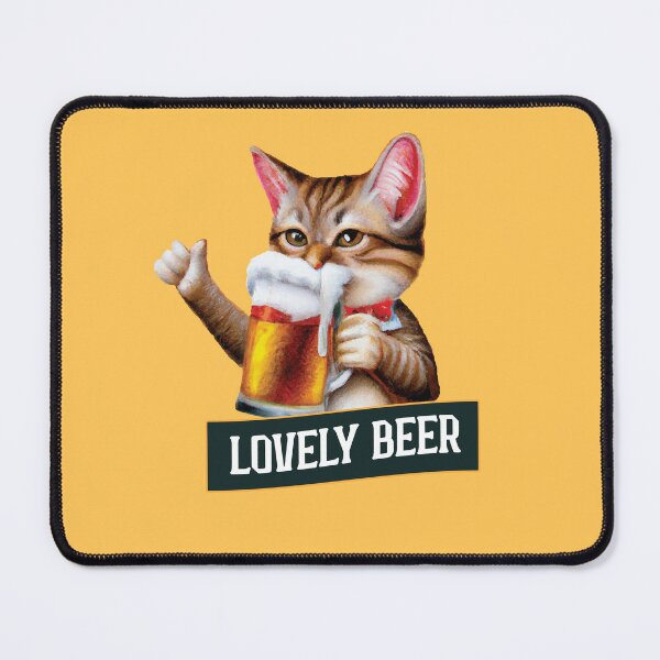 Item preview, Cute cat enjoying beer designed and sold by define design.