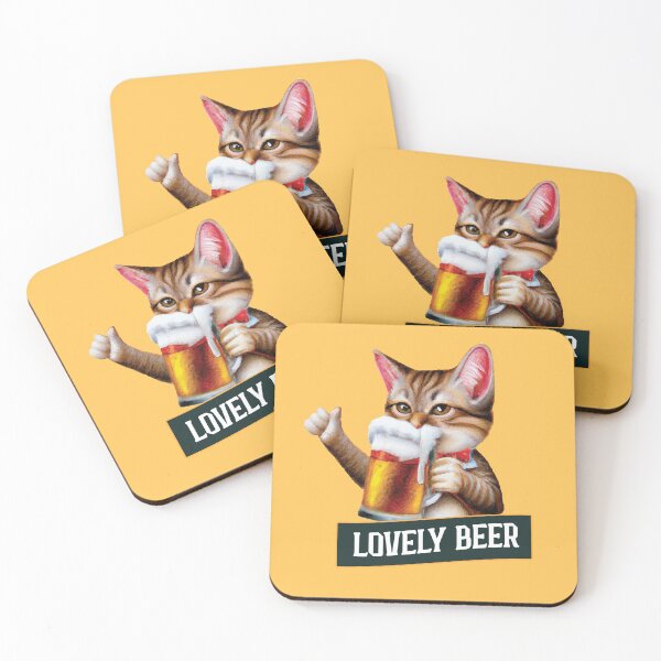 Item preview, Cute cat enjoying beer designed and sold by define design.