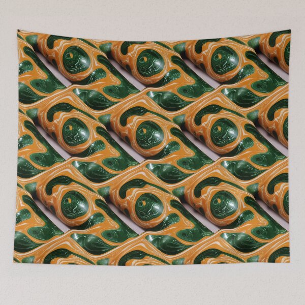 Item preview, Green and orange marble pattern, Intricate marbling pattern designed and sold by TreasuryOE.