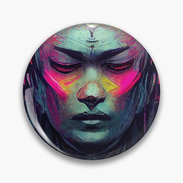 Item preview, Cyberpunk Buddha with neon colors designed and sold by pcusine.