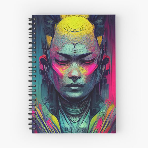 Item preview, Cyberpunk Buddha with neon colors designed and sold by pcusine.