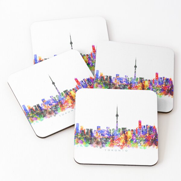 Item preview, Toronto, Canada Skyline Watercolor Painting designed and sold by InkistPrints.