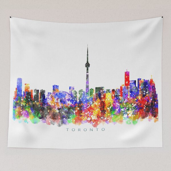 Item preview, Toronto, Canada Skyline Watercolor Painting designed and sold by InkistPrints.
