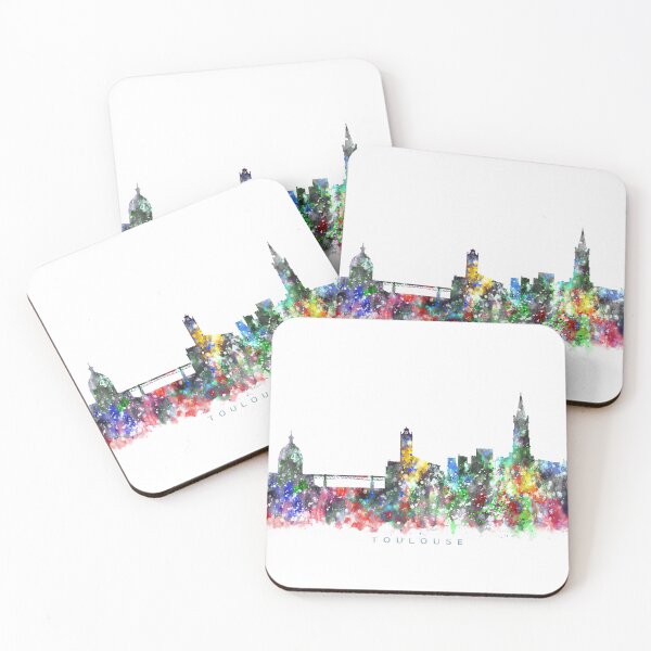 Artikelvorschau, Toulouse, France Skyline Watercolor Painting entworfen und verkauft von InkistPrints.