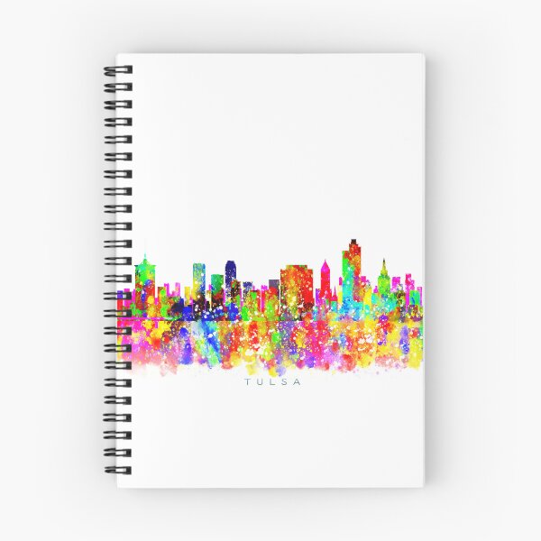 Item preview, Tulsa, Oklahoma Skyline Watercolor Painting designed and sold by InkistPrints.