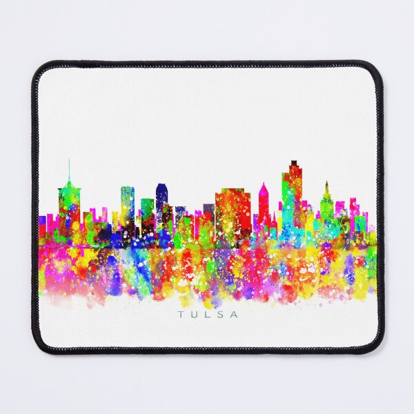Artikelvorschau, Tulsa, Oklahoma Skyline Watercolor Painting entworfen und verkauft von InkistPrints.