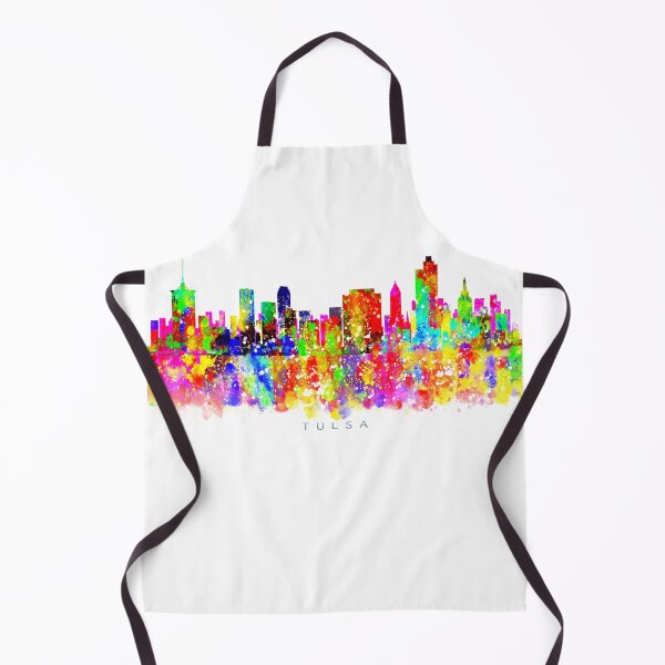 Item preview, Tulsa, Oklahoma Skyline Watercolor Painting designed and sold by InkistPrints.
