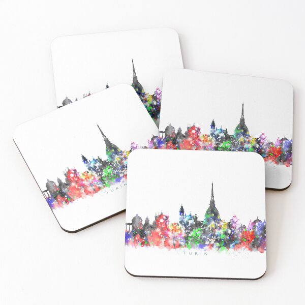 Item preview, Turin, Italy Skyline Watercolor Painting designed and sold by InkistPrints.