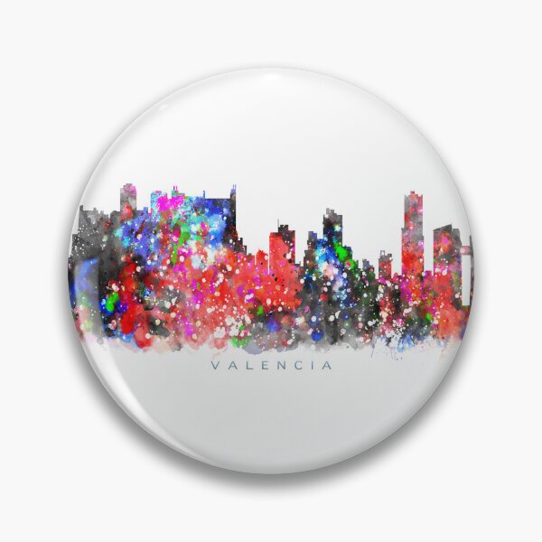 Item preview, Valencia, Spain Skyline Watercolor Painting designed and sold by InkistPrints.