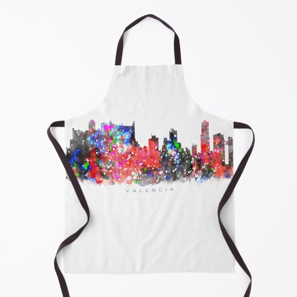 Item preview, Valencia, Spain Skyline Watercolor Painting designed and sold by InkistPrints.