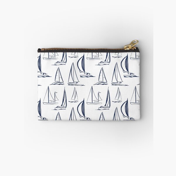 Item preview, Sailing Boats Pattern Version 4 - Dark Blue on White designed and sold by seasprayart.