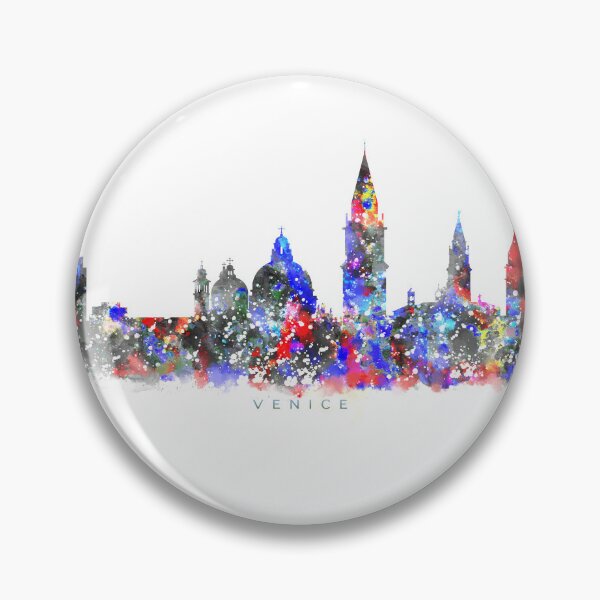 Artikelvorschau, Venice, Italy Skyline Watercolor Painting entworfen und verkauft von InkistPrints.