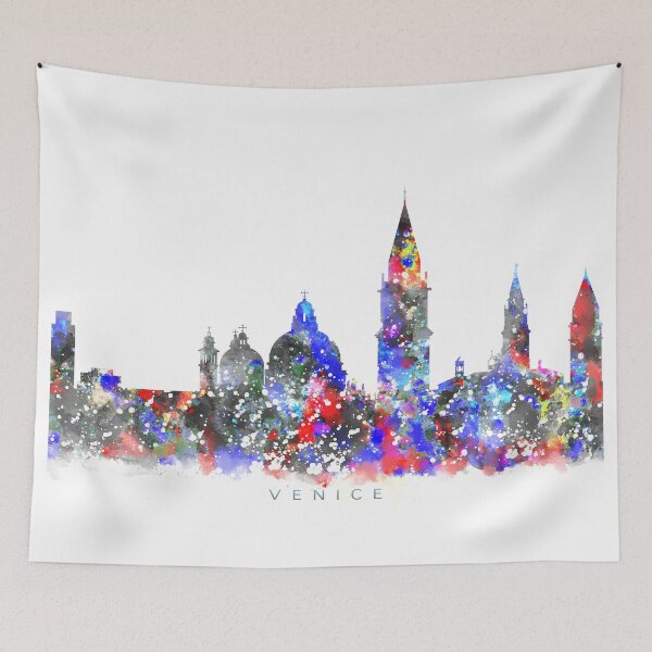 Item preview, Venice, Italy Skyline Watercolor Painting designed and sold by InkistPrints.