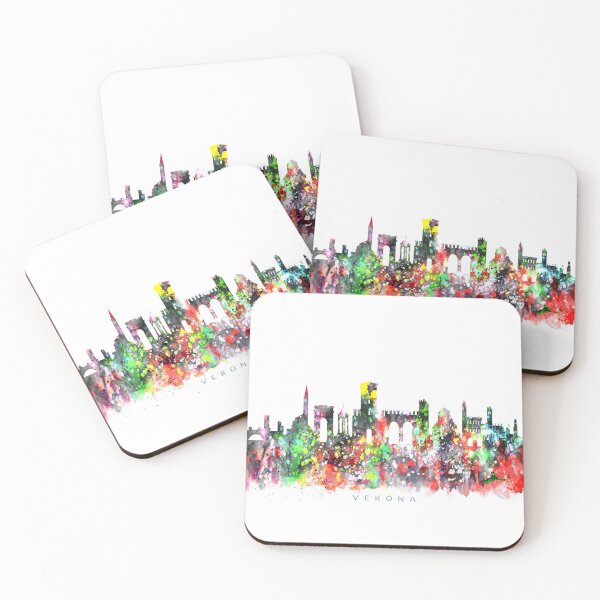 Item preview, Verona, Italy Skyline Watercolor Painting designed and sold by InkistPrints.
