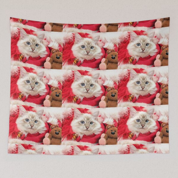 Item preview, Lynx ragdoll santa stocking Christmas kitten  designed and sold by Fluffycat2020.