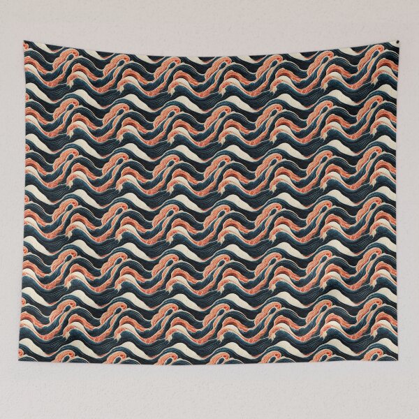 Item preview, Blue and Orange marble pattern, Intricate marbling pattern designed and sold by TreasuryOE.