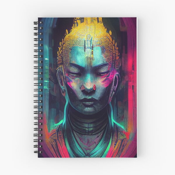 Item preview, Cyberpunk Buddha with neon colors designed and sold by pcusine.