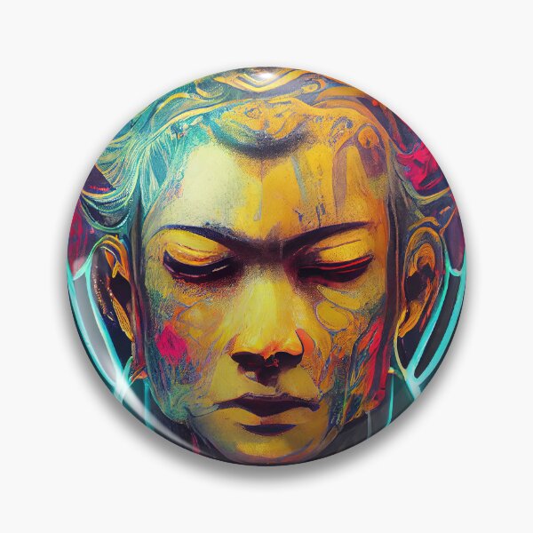 Item preview, Cyberpunk Buddha with neon colors designed and sold by pcusine.