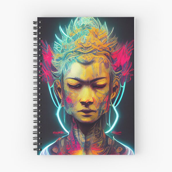 Item preview, Cyberpunk Buddha with neon colors designed and sold by pcusine.
