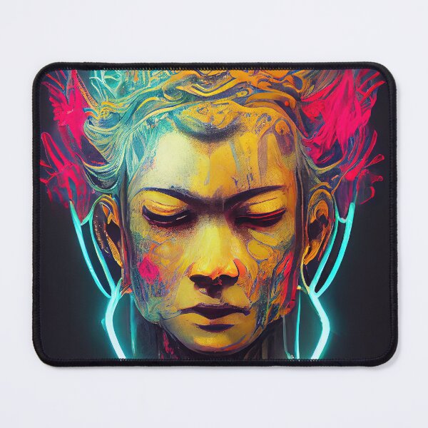 Item preview, Cyberpunk Buddha with neon colors designed and sold by pcusine.